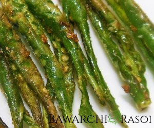 Simple Mirchi Fry ( Green Chilli Fry )